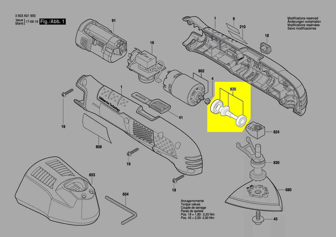Arbre excentré réf. 2 609 004 828 Bosch